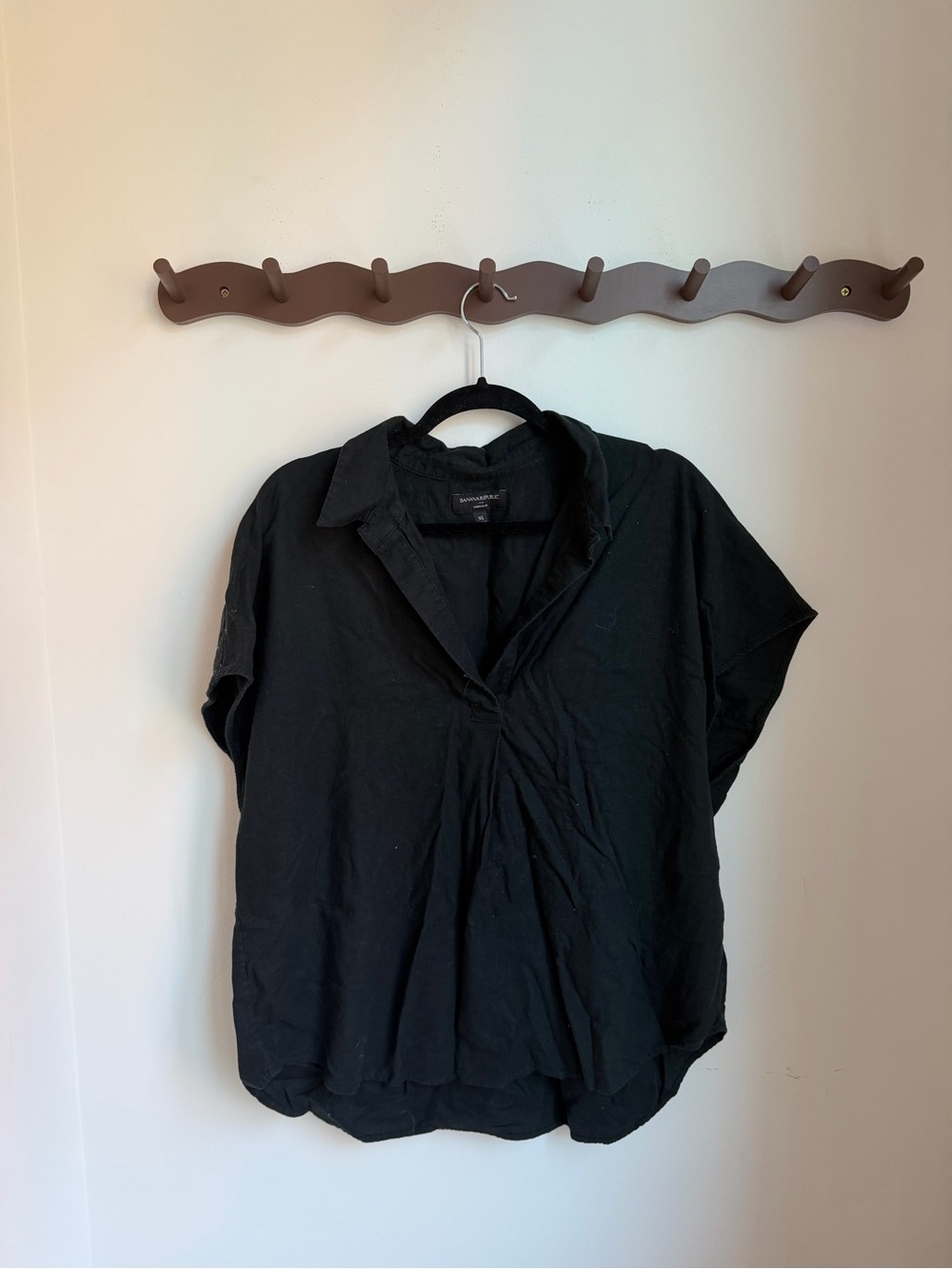 Black Banana Republic Factory Linen Blend Top Size XL